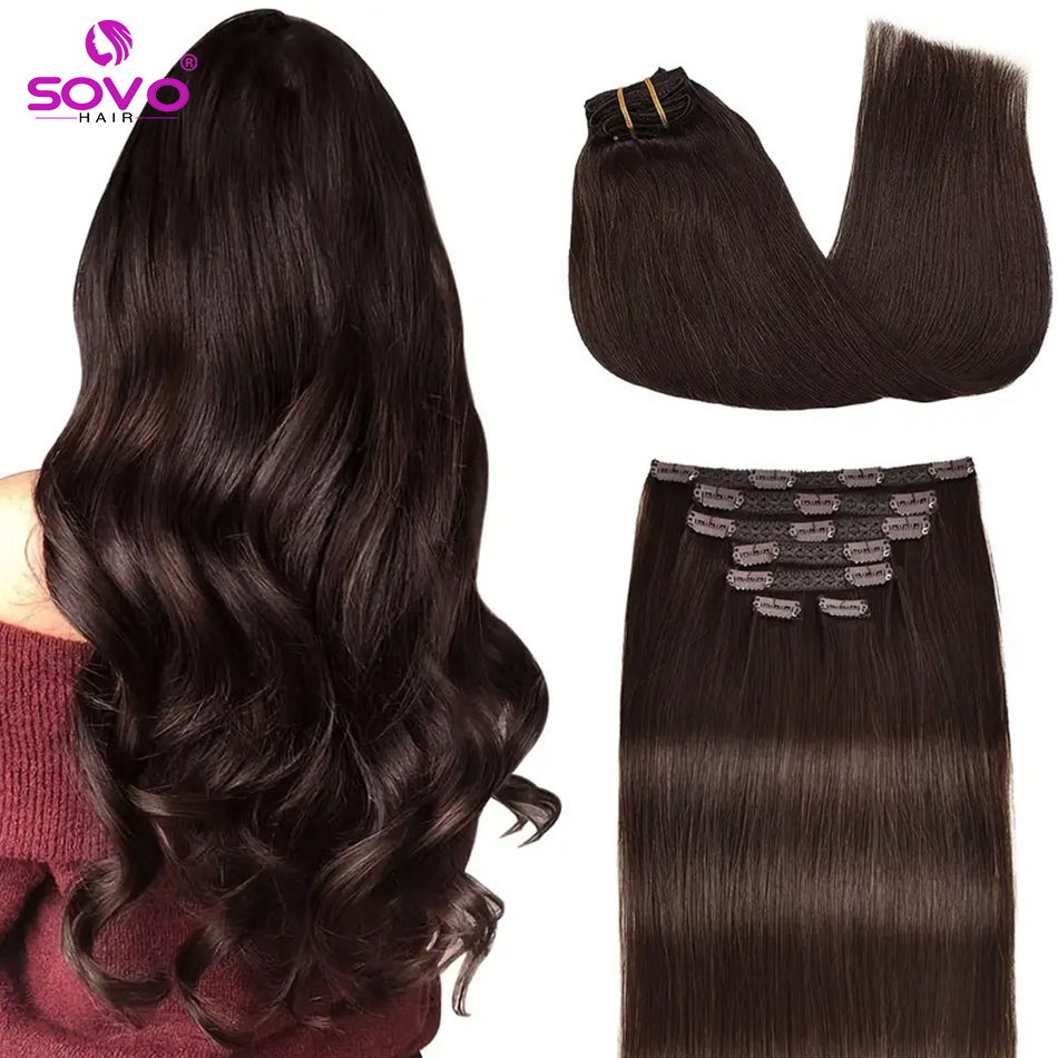 Seamless Clip In Hair Extensions Human Hair - Clip-in haarextensies 100% echt menselijk remy-haar