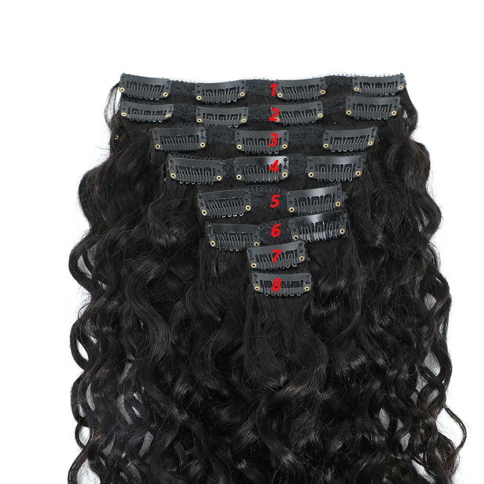 8-24 inch Water Wave Krul Clip - Seamless Clip In Hair Extensions Human Hair recensie en prijs